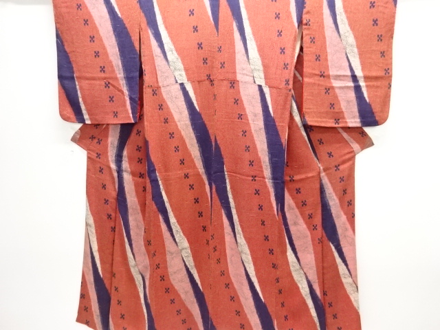 JAPANESE KIMONO / ANTIQUE KIMONO / SILK / KINSHA / GEOMETRIC